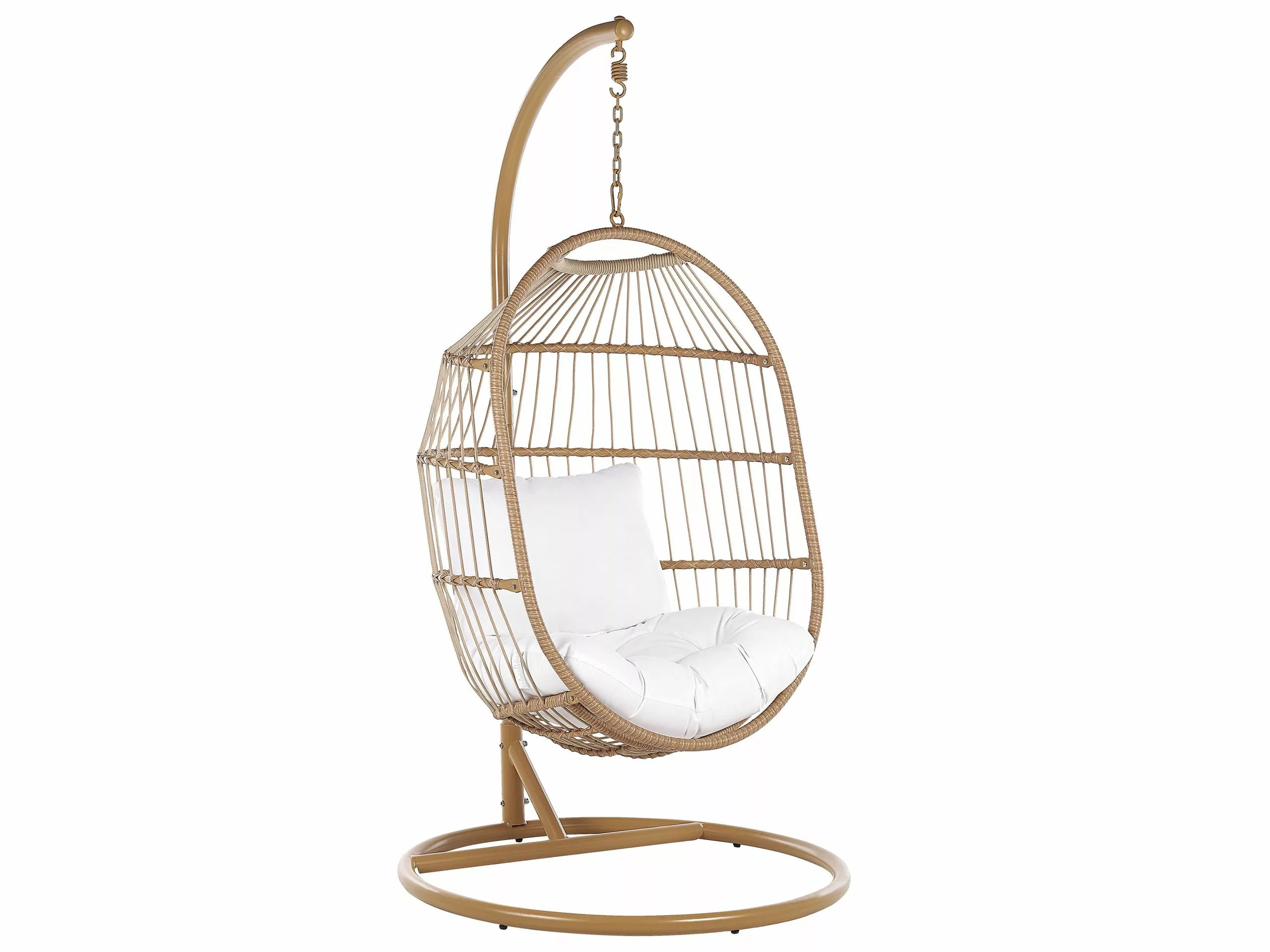 Beliani Hangstoel Met Standaard Rotan Natuurlijk ALBA 3 Beliani Hangstoel Met Standaard Rotan Natuurlijk ALBA