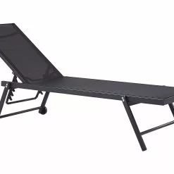 Beliani Ligstoel Aluminium Zwart PORTOFINO