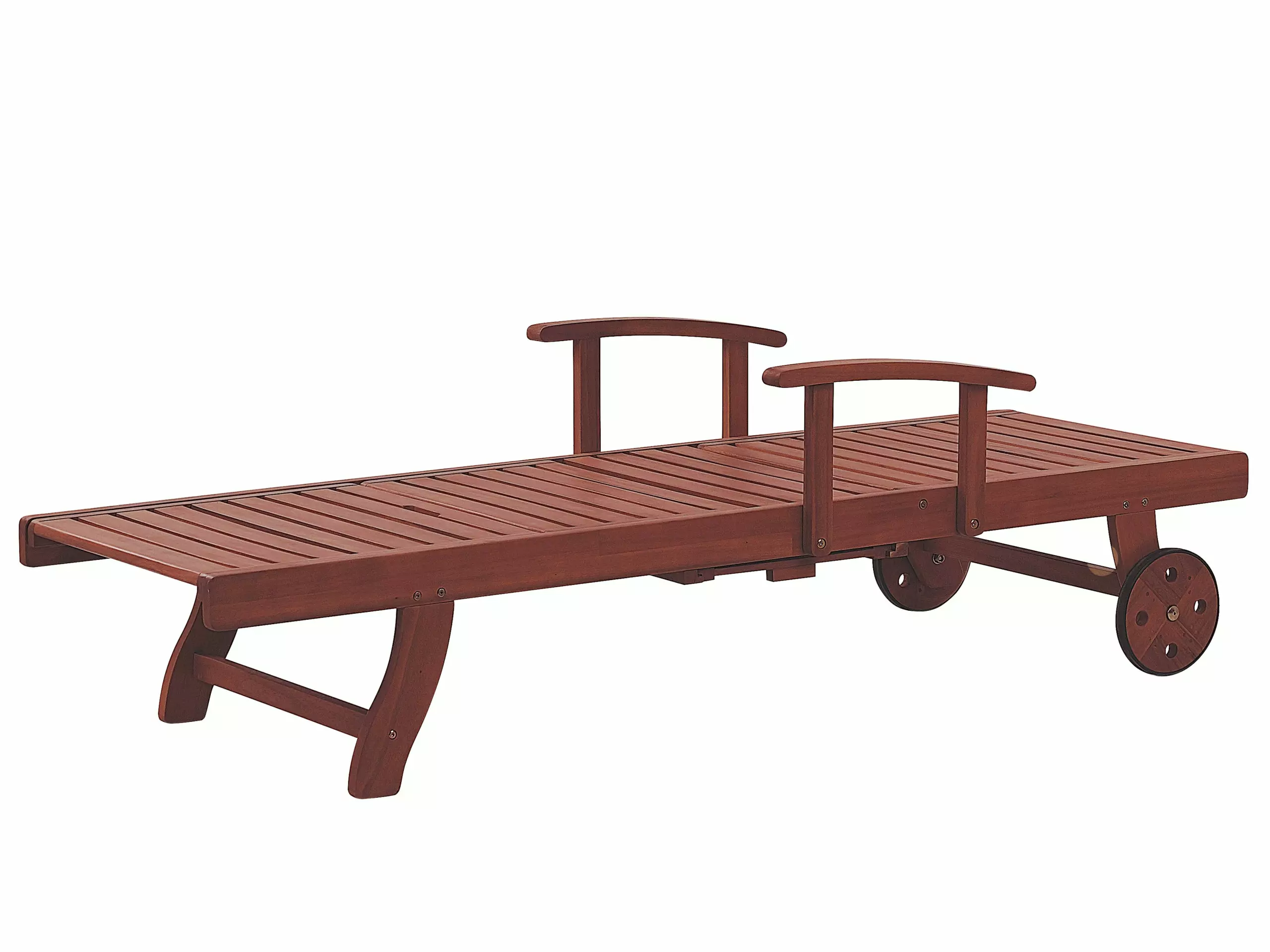 Beliani Ligstoel Acaciahout Crèmewit TOSCANA - Afbeelding 10