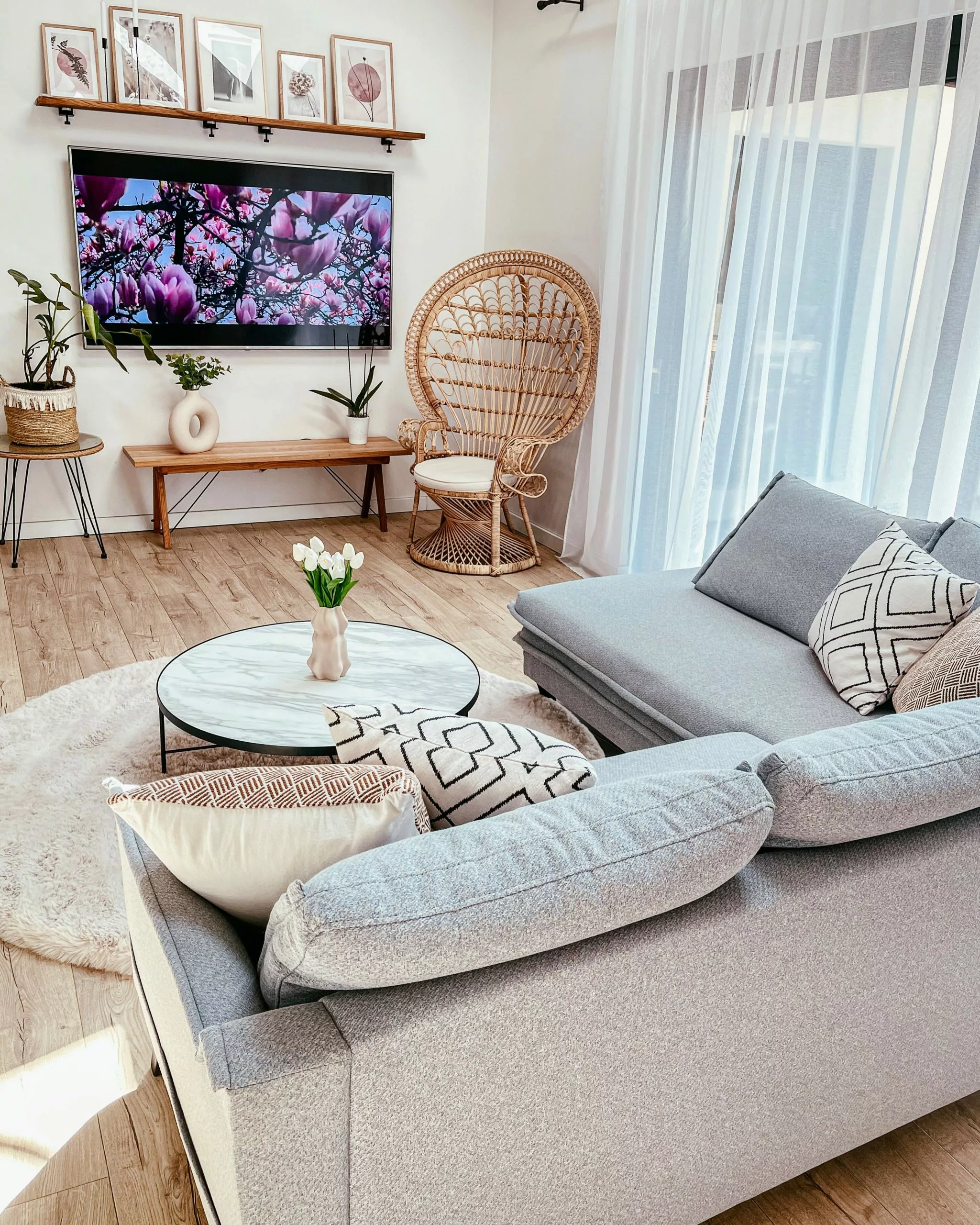 Beliani Pauwenstoel Rotan Natuurlijk EMMANUELLE - Afbeelding 10