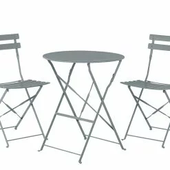 Beliani Balkonset Metaal Grijs FIORI