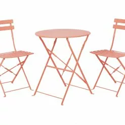 Beliani Balkonset Metaal Koraalrood FIORI