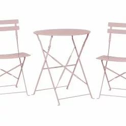 Beliani Balkonset Metaal Pastelroze FIORI