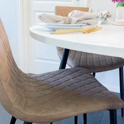 Beliani Eettafel Marmerlook/zwart ⌀ 120 Cm ODEON -Exporteren Stoelen Winkel undef src sa picid 805440 type whitesh image