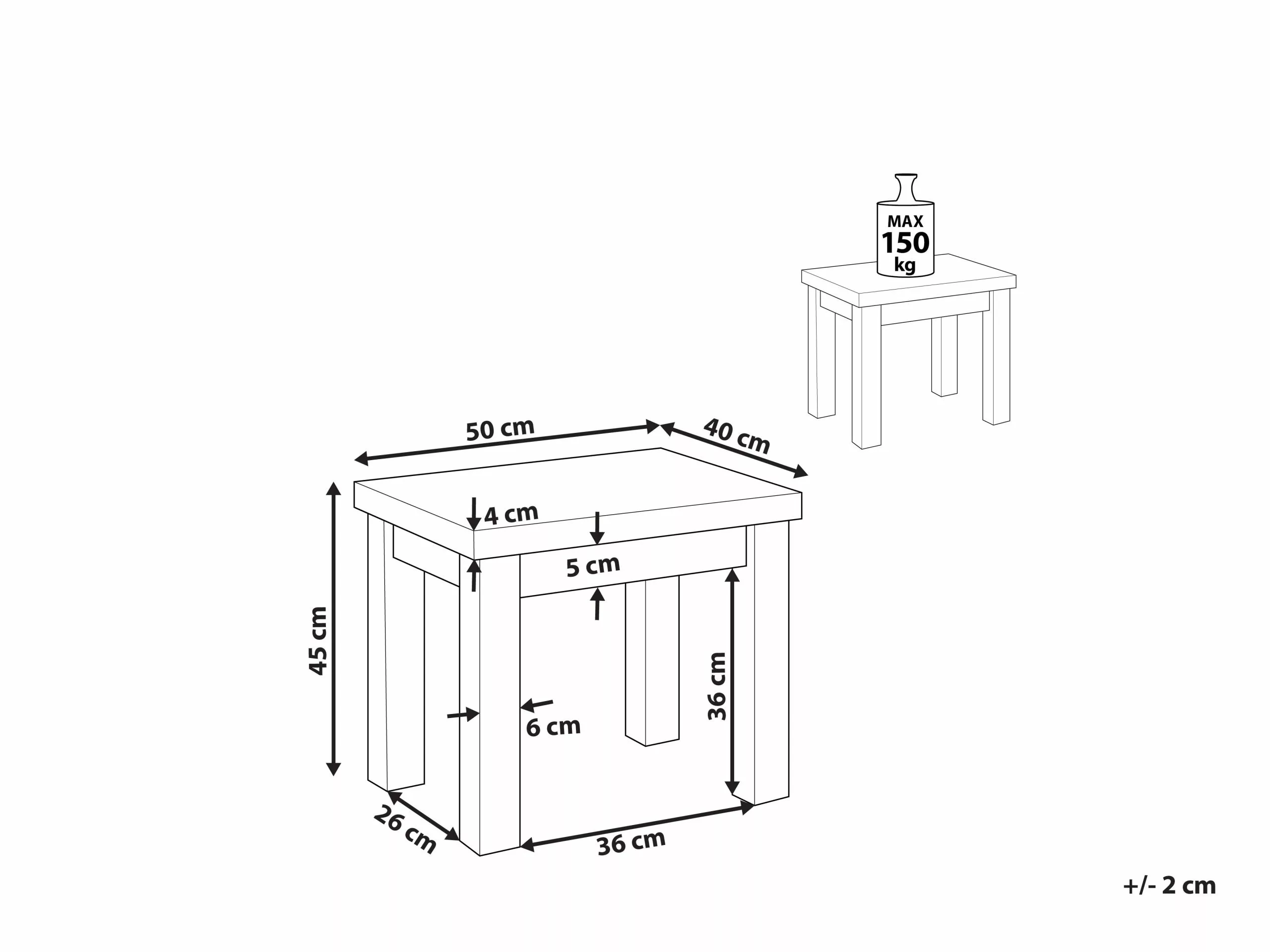 Beliani Tuinkruk Betonlook/acaciahout Grijs/lichtbruin OSTUNI 10 Beliani Tuinkruk Betonlook/acaciahout Grijs/lichtbruin OSTUNI - Afbeelding 8