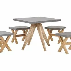Beliani Tuinset Vierkant Beton Grijs OLBIA