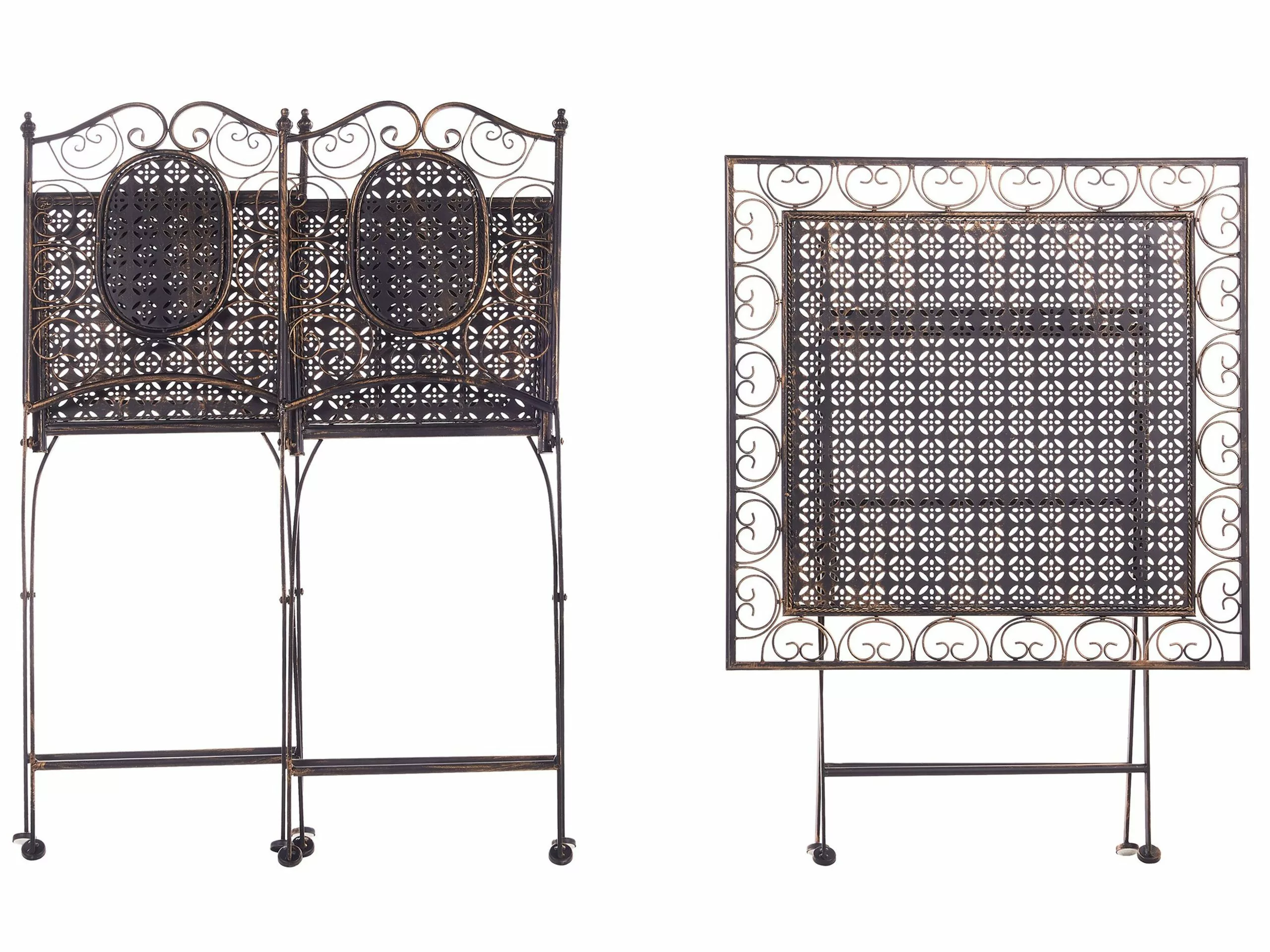 Beliani Balkonset Inklapbaar Metaal Zwart BORMIO 6 Beliani Balkonset Inklapbaar Metaal Zwart BORMIO - Afbeelding 4