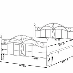 Beliani Bed Metaal Wit In Diverse Formaten ANTLIA -Exporteren Stoelen Winkel undef src sa picid 806762 type whitesh image scaled