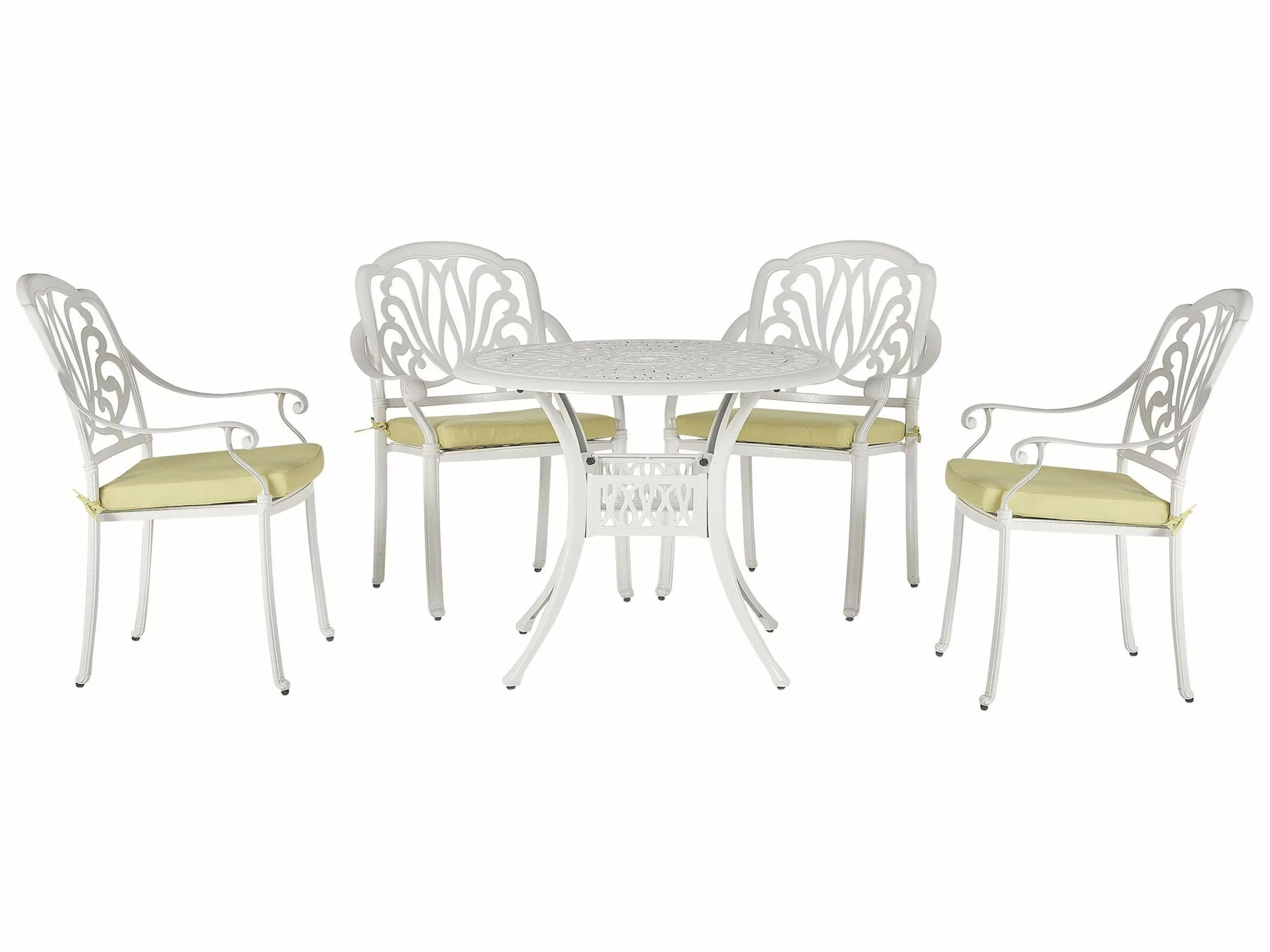 Beliani Tuinset Aluminium Wit ANCONA