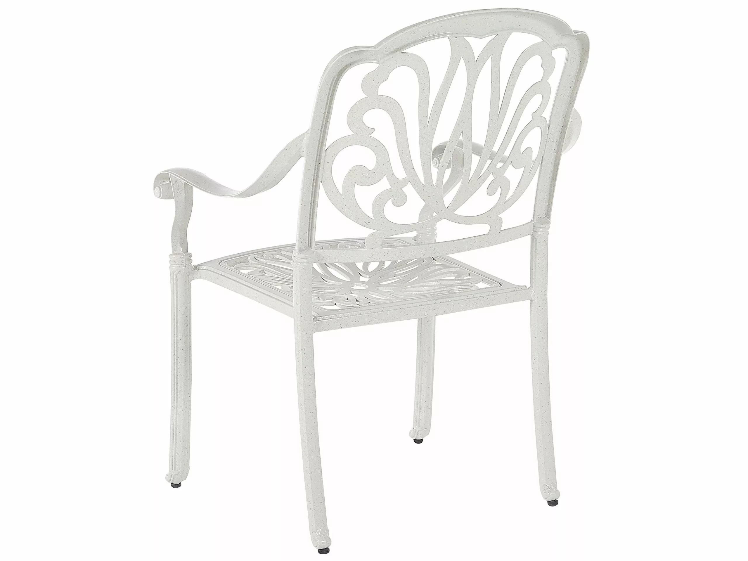 Beliani Tuinstoel Set Van 4 Aluminium Wit ANCONA - Afbeelding 6