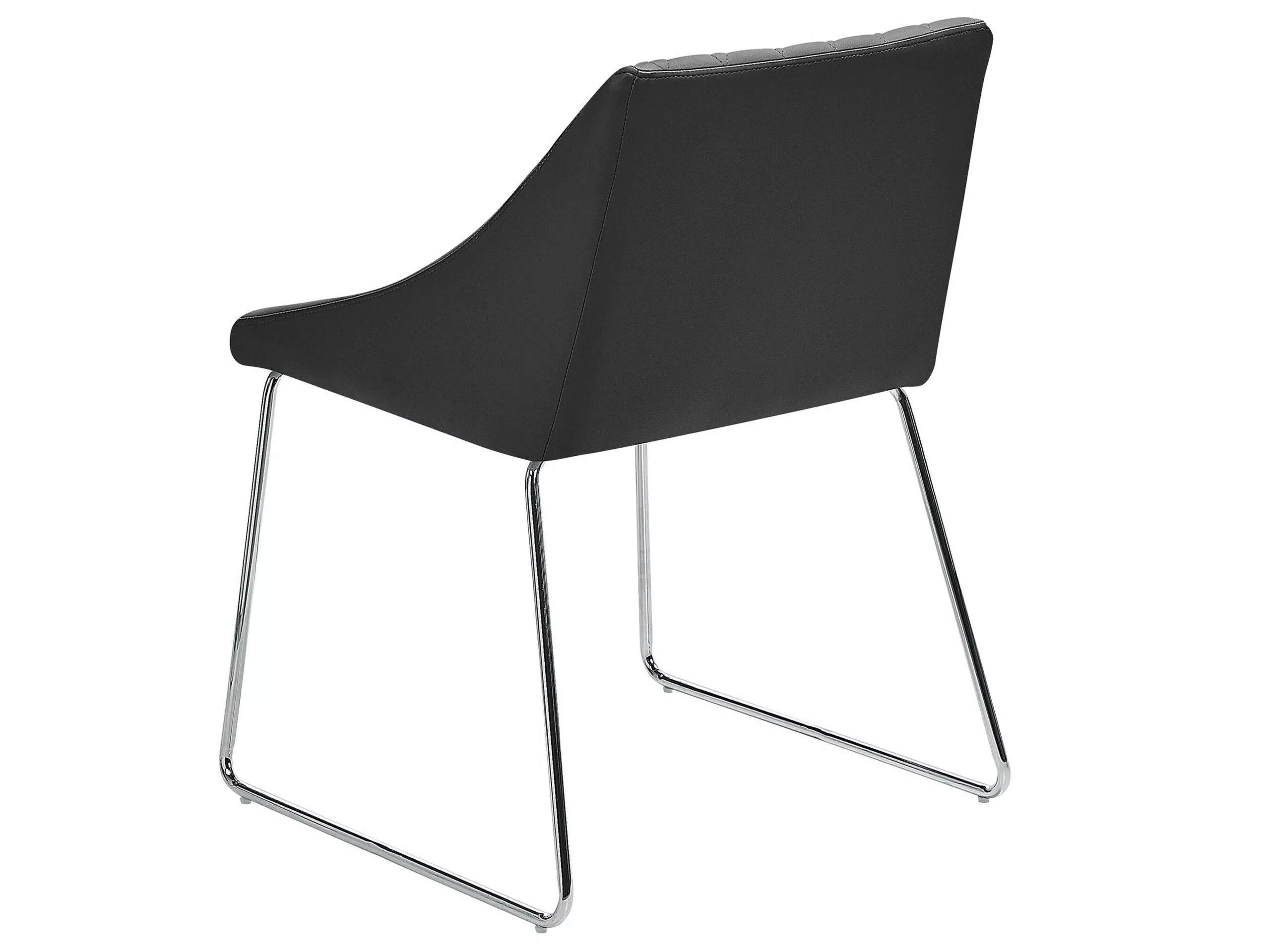 Beliani Eetkamerstoel Set Van 2 Kunstleer Zwart ARCATA 8 Beliani Eetkamerstoel Set Van 2 Kunstleer Zwart ARCATA - Afbeelding 6