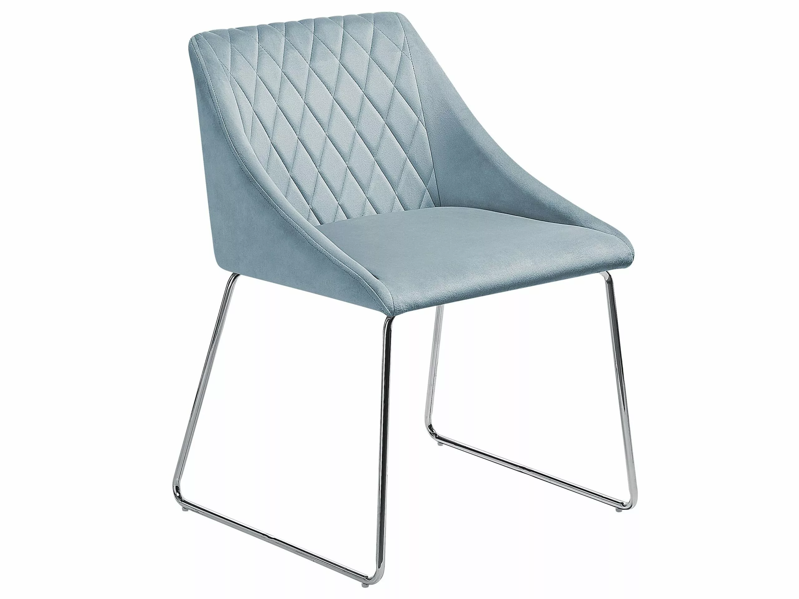 Beliani Eetkamerstoel Set Van 2 Fluweel Lichtblauw ARCATA - Afbeelding 4