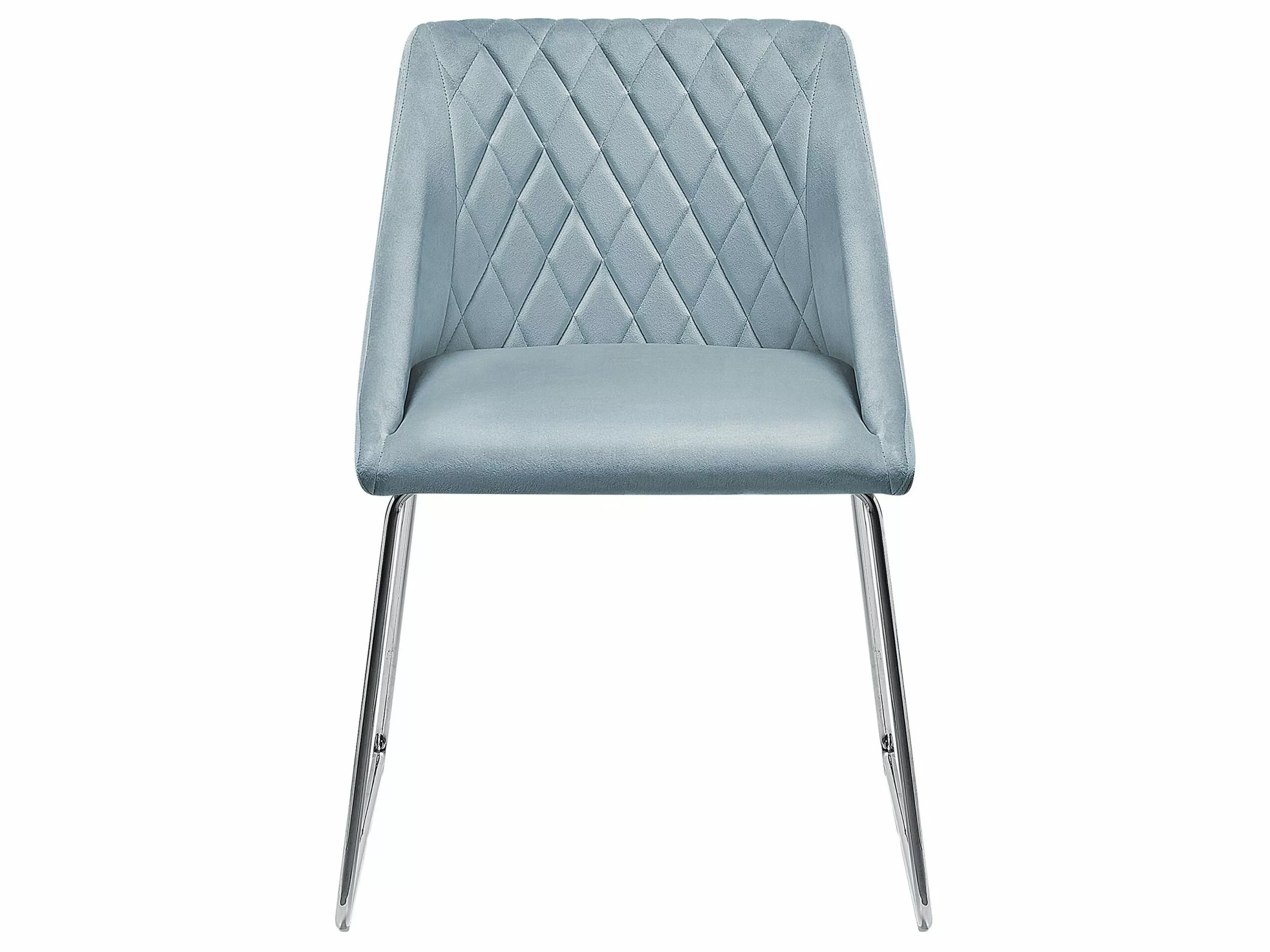 Beliani Eetkamerstoel Set Van 2 Fluweel Lichtblauw ARCATA - Afbeelding 5