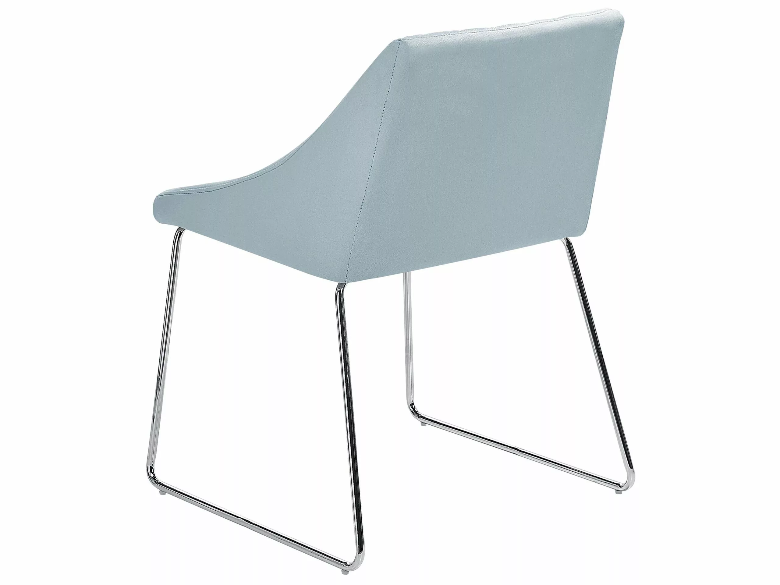 Beliani Eetkamerstoel Set Van 2 Fluweel Lichtblauw ARCATA - Afbeelding 6