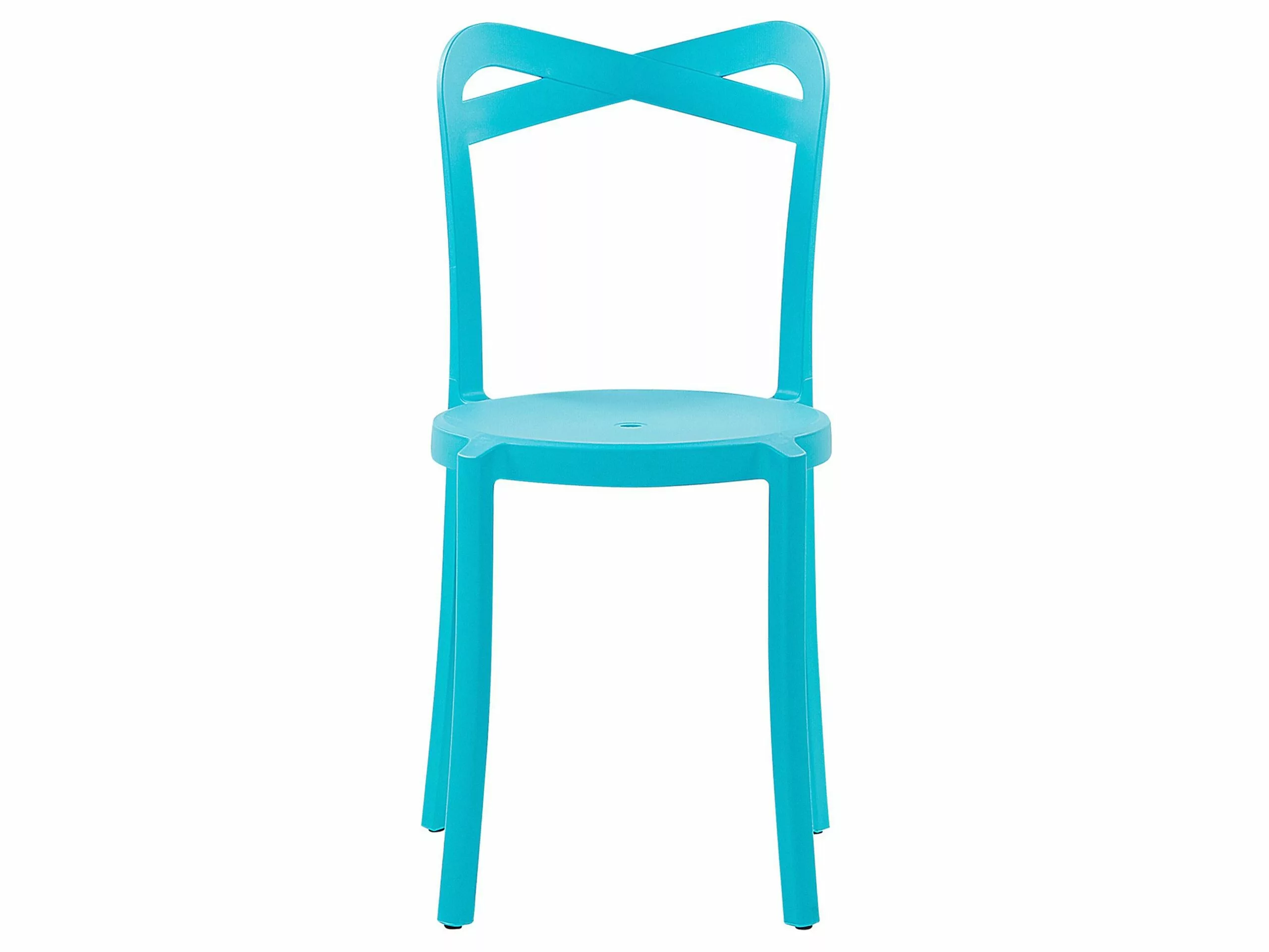 Beliani Eetkamerstoel Set Van 4 Kunststof Blauw CAMOGLI - Afbeelding 7