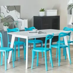 Beliani Eetkamerstoel Set Van 6 Kunststof Blauw CAMOGLI -Exporteren Stoelen Winkel undef src sa picid 809334 type whitesh image scaled