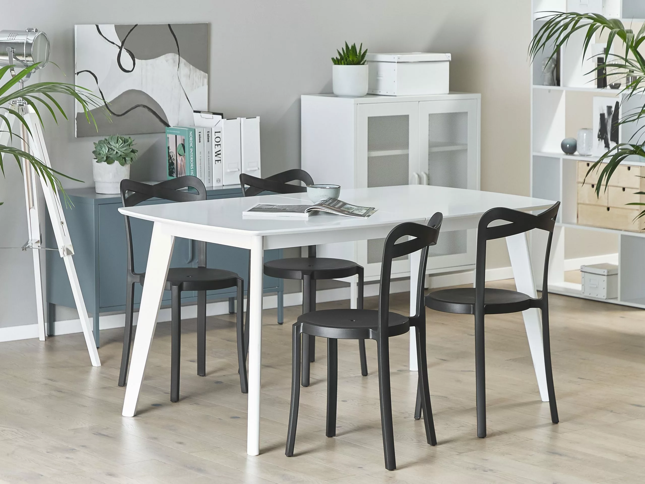 Beliani Eetkamerstoel Set Van 4 Kunststof Zwart CAMOGLI - Afbeelding 3