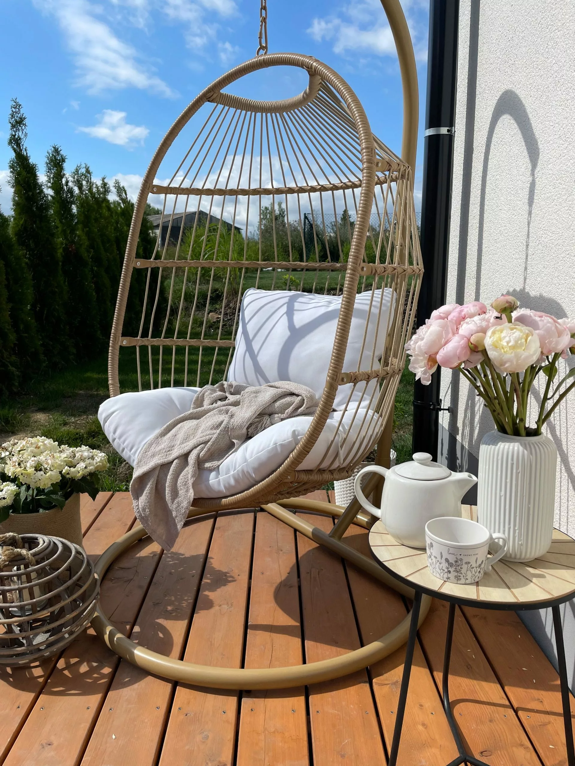 Beliani Hangstoel Met Standaard Rotan Natuurlijk ALBA 7 Beliani Hangstoel Met Standaard Rotan Natuurlijk ALBA - Afbeelding 5