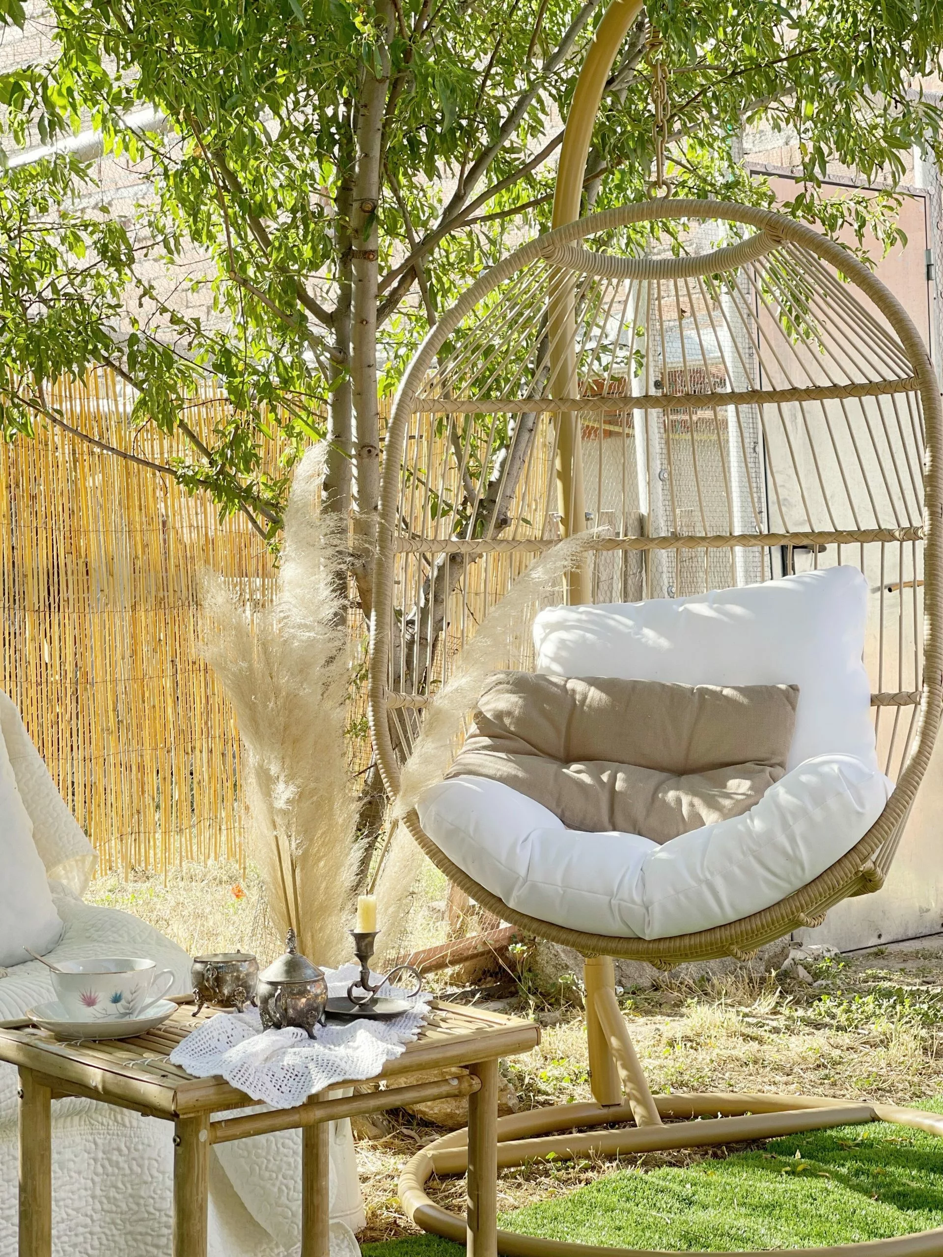 Beliani Hangstoel Met Standaard Rotan Natuurlijk ALBA 8 Beliani Hangstoel Met Standaard Rotan Natuurlijk ALBA - Afbeelding 6