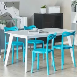 Beliani Eetkamerstoel Set Van 4 Kunststof Blauw CAMOGLI -Exporteren Stoelen Winkel undef src sa picid 809660 type whitesh image scaled