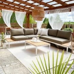 Beliani Loungeset 5-zits Aluminium Grijs POSITANO -Exporteren Stoelen Winkel undef src sa picid 809758 type whitesh image 2 scaled