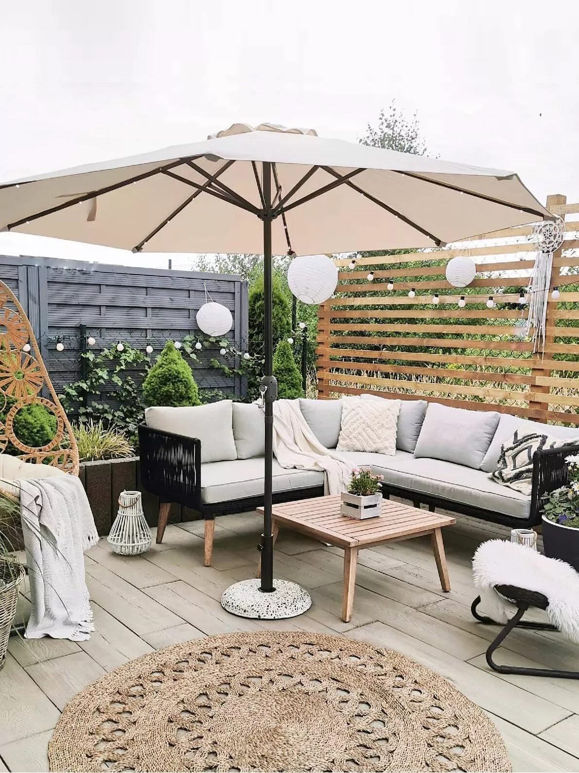 Beliani Loungeset 5-zits Acaciahout Taupe ALCAMO - Afbeelding 10