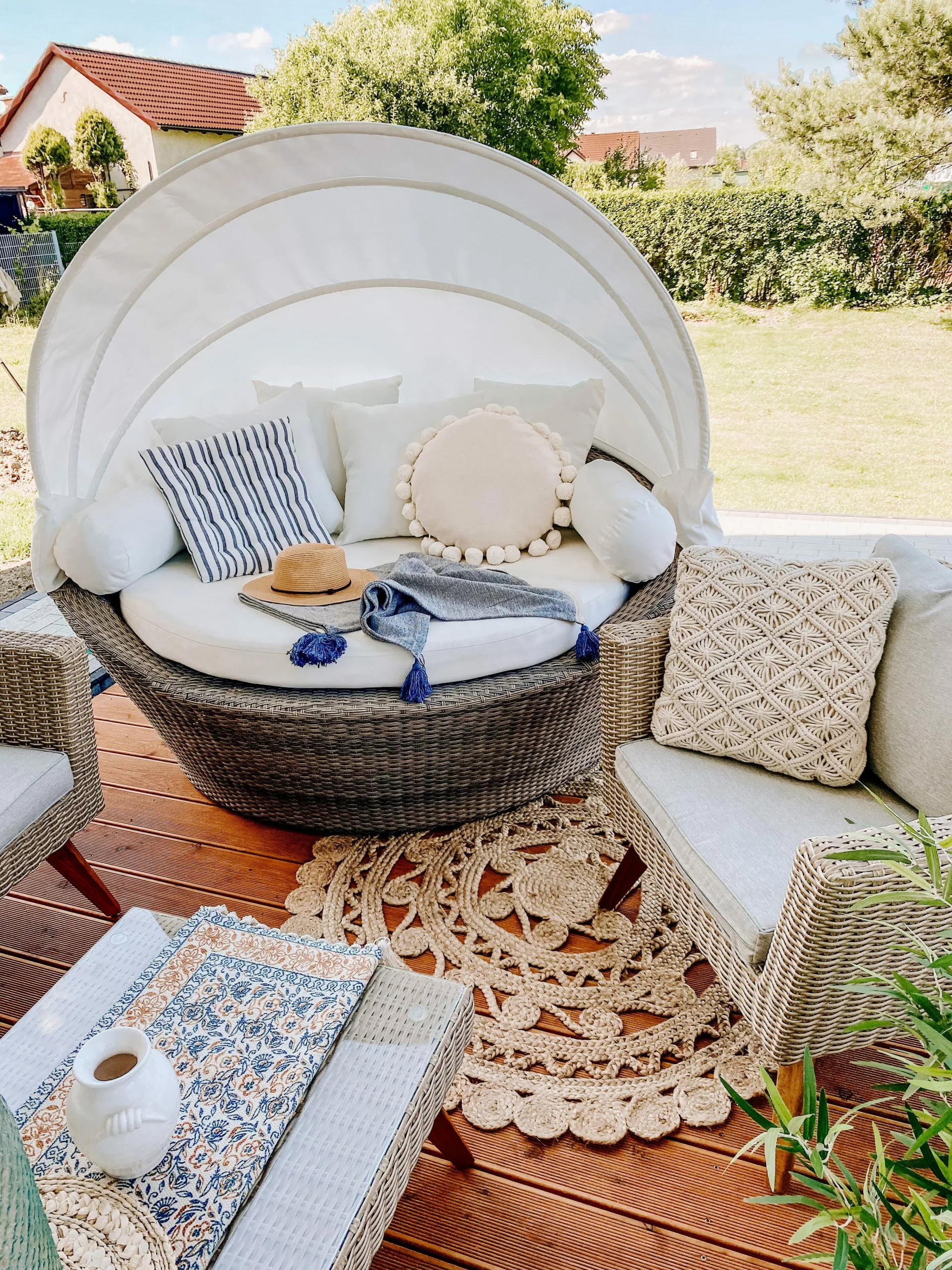 Beliani Loungeset 5-zits Rotan Bruin/grijs VITTORIA XL 10 Beliani Loungeset 5-zits Rotan Bruin/grijs VITTORIA XL - Afbeelding 8