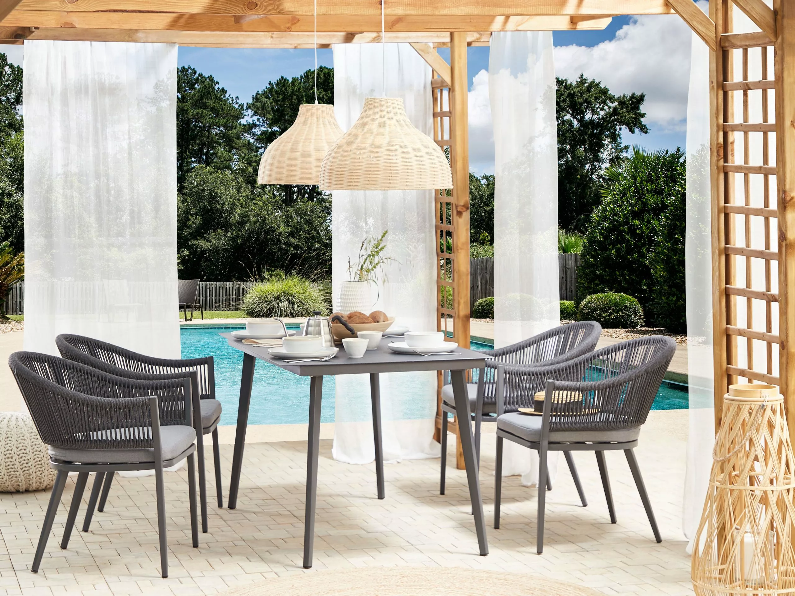 Beliani Tuinstoel Set Van 2 Aluminium Grijs MILETO - Afbeelding 3