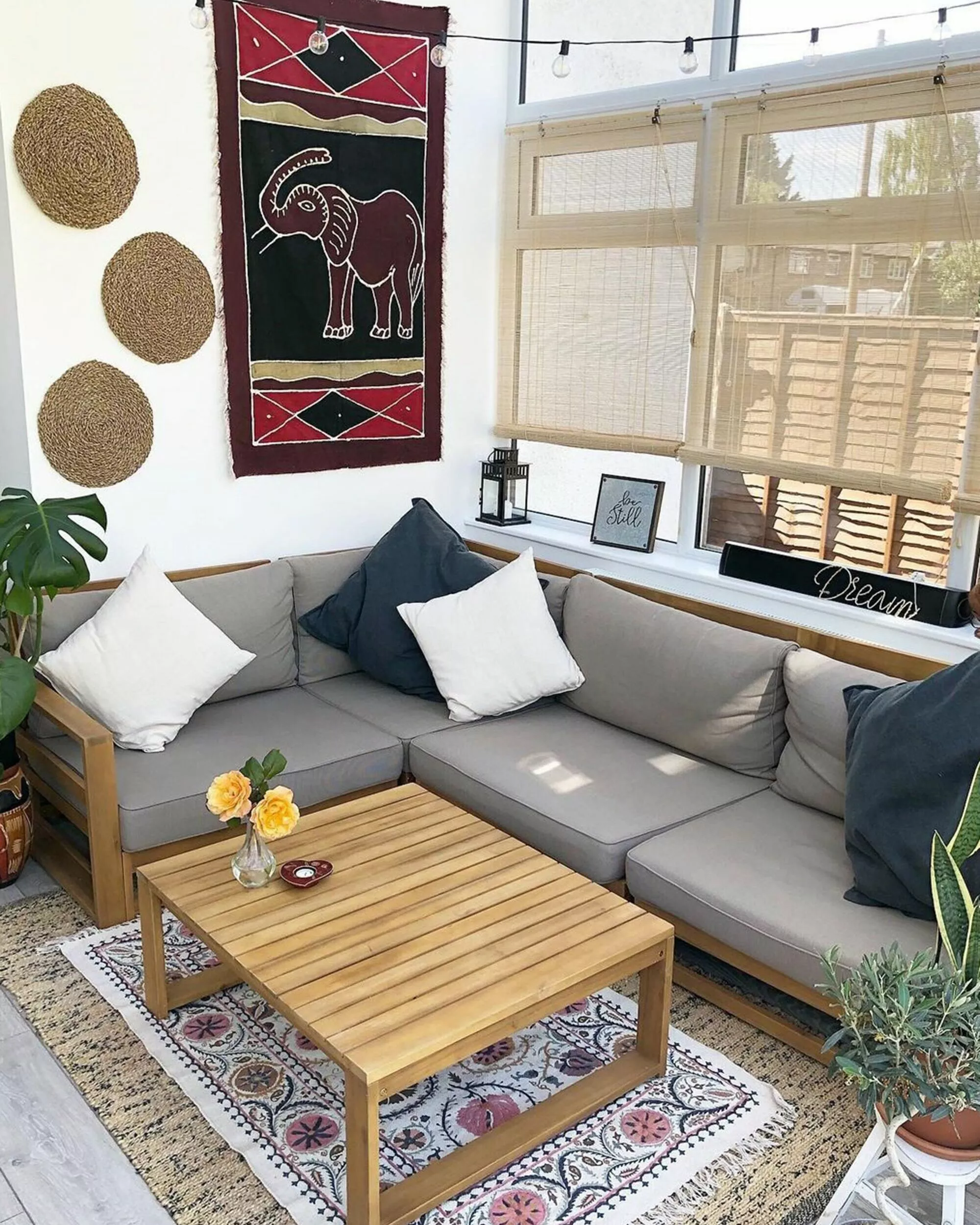 Beliani Loungeset 5-zits Acaciahout Bruin TIMOR - Afbeelding 9