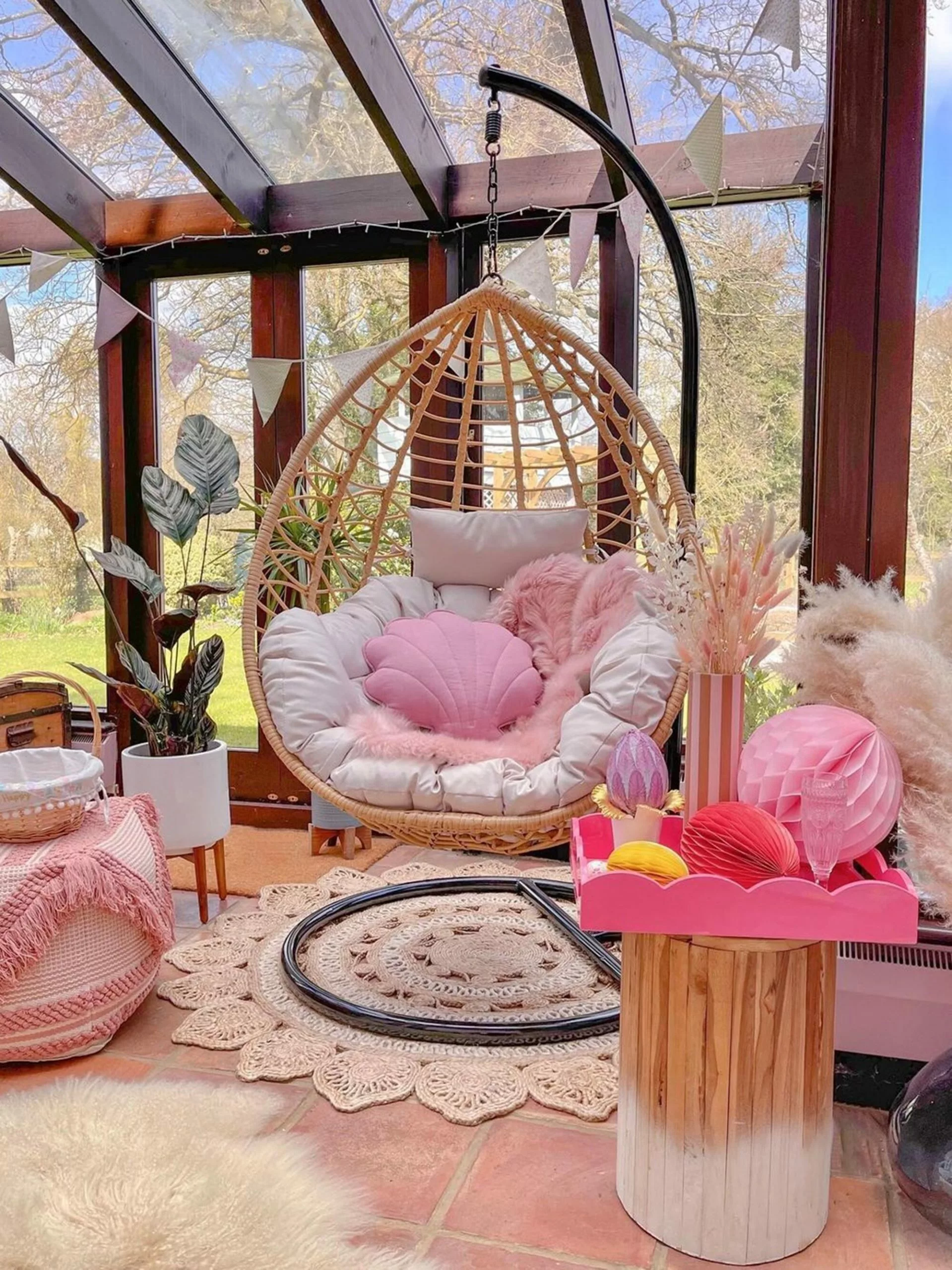 Beliani Bijzettafel Teakhout/wit MOVAS - Afbeelding 3