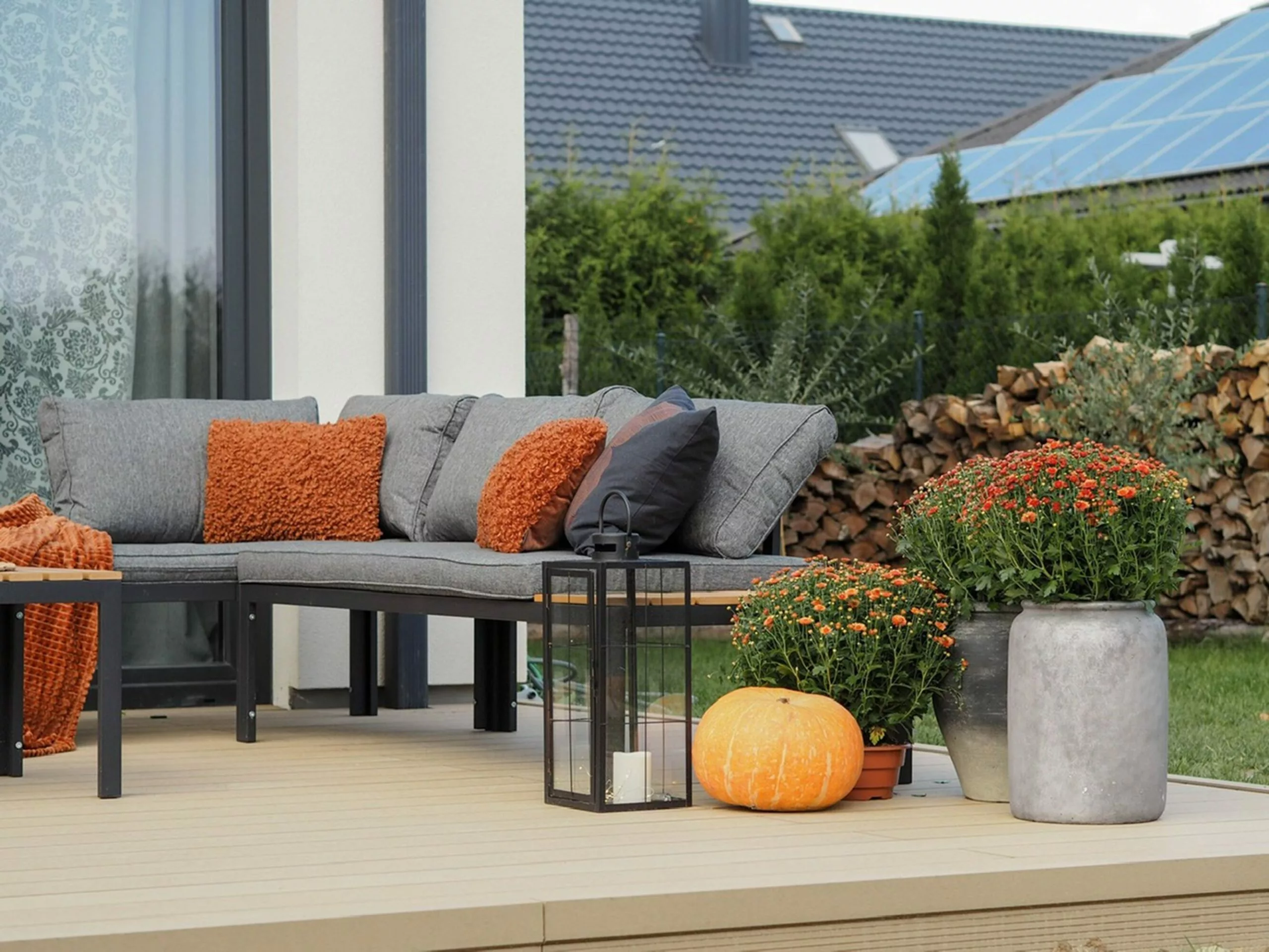 Beliani Loungeset 4-zits Aluminium Zwart/grijs PIENZA - Afbeelding 5