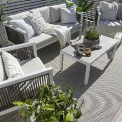 Beliani Loungeset 5-zits Aluminium Wit/bruin BORELLO -Exporteren Stoelen Winkel undef src sa picid 810532 type whitesh image scaled