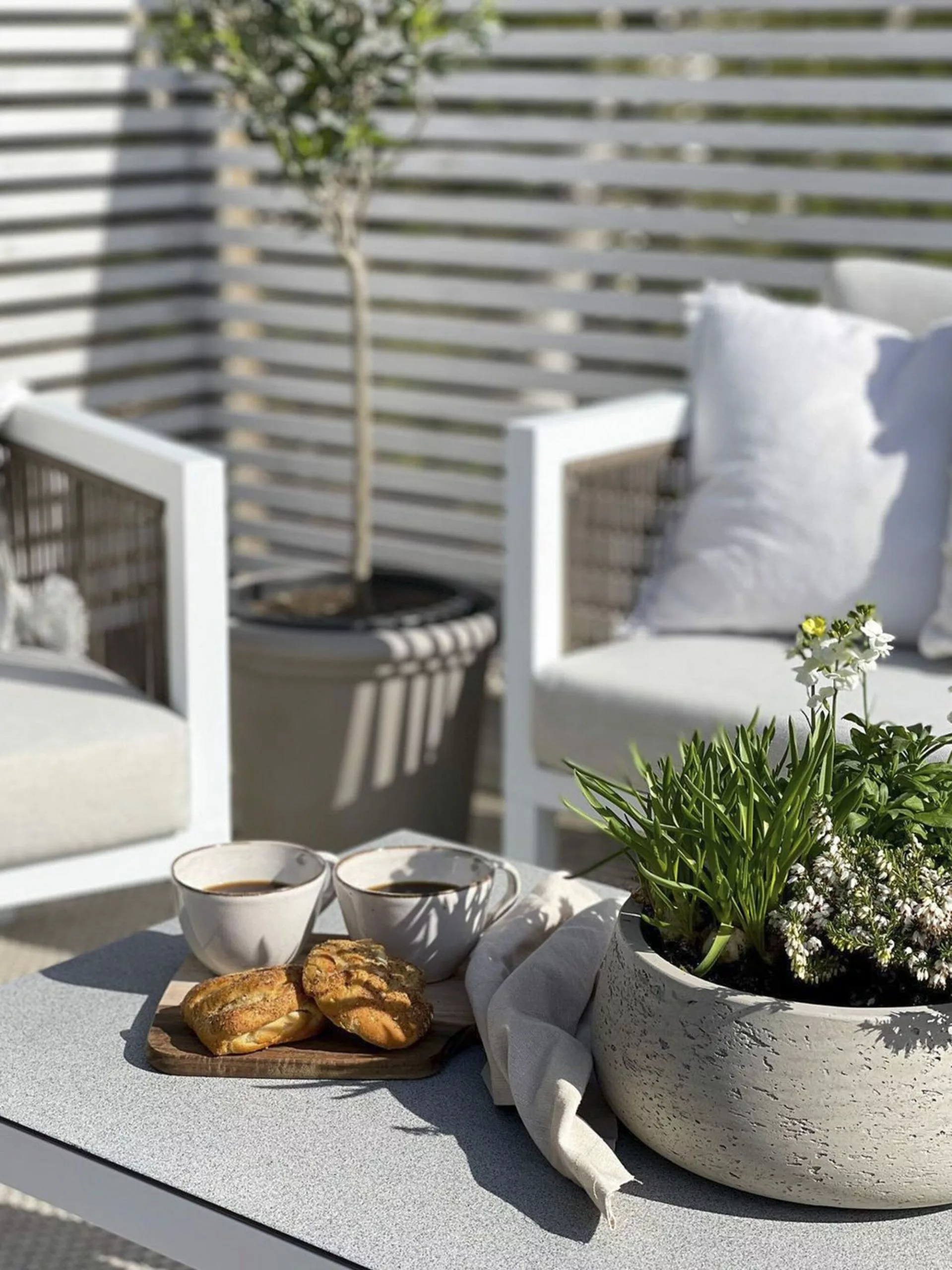 Beliani Loungeset 5-zits Aluminium Wit/bruin BORELLO - Afbeelding 7