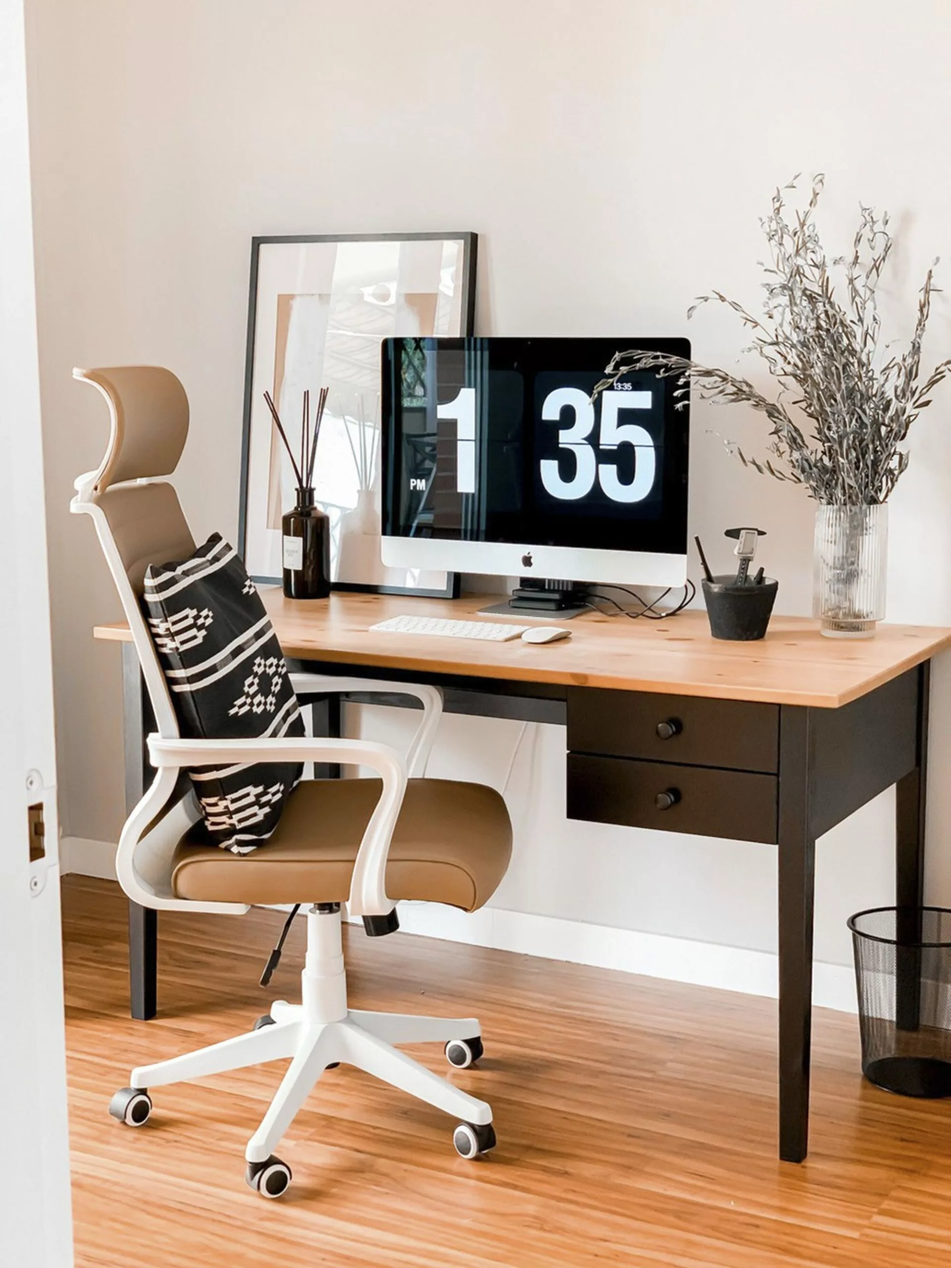 Beliani Bureaustoel Lichtbruin/wit LEADER 6 Beliani Bureaustoel Lichtbruin/wit LEADER - Afbeelding 4