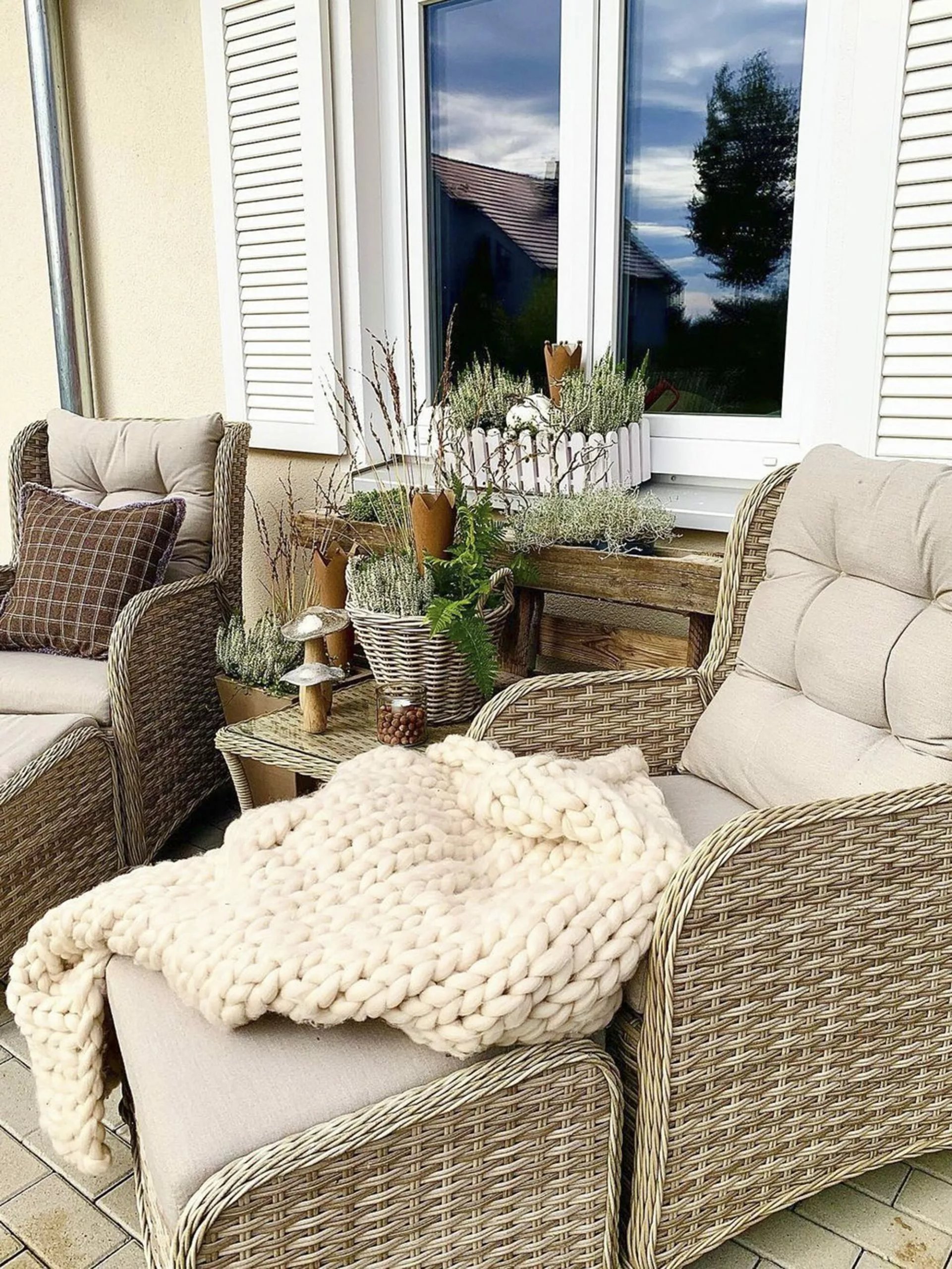 Beliani Loungeset 2-zits Rotan Beige PONZA - Afbeelding 5