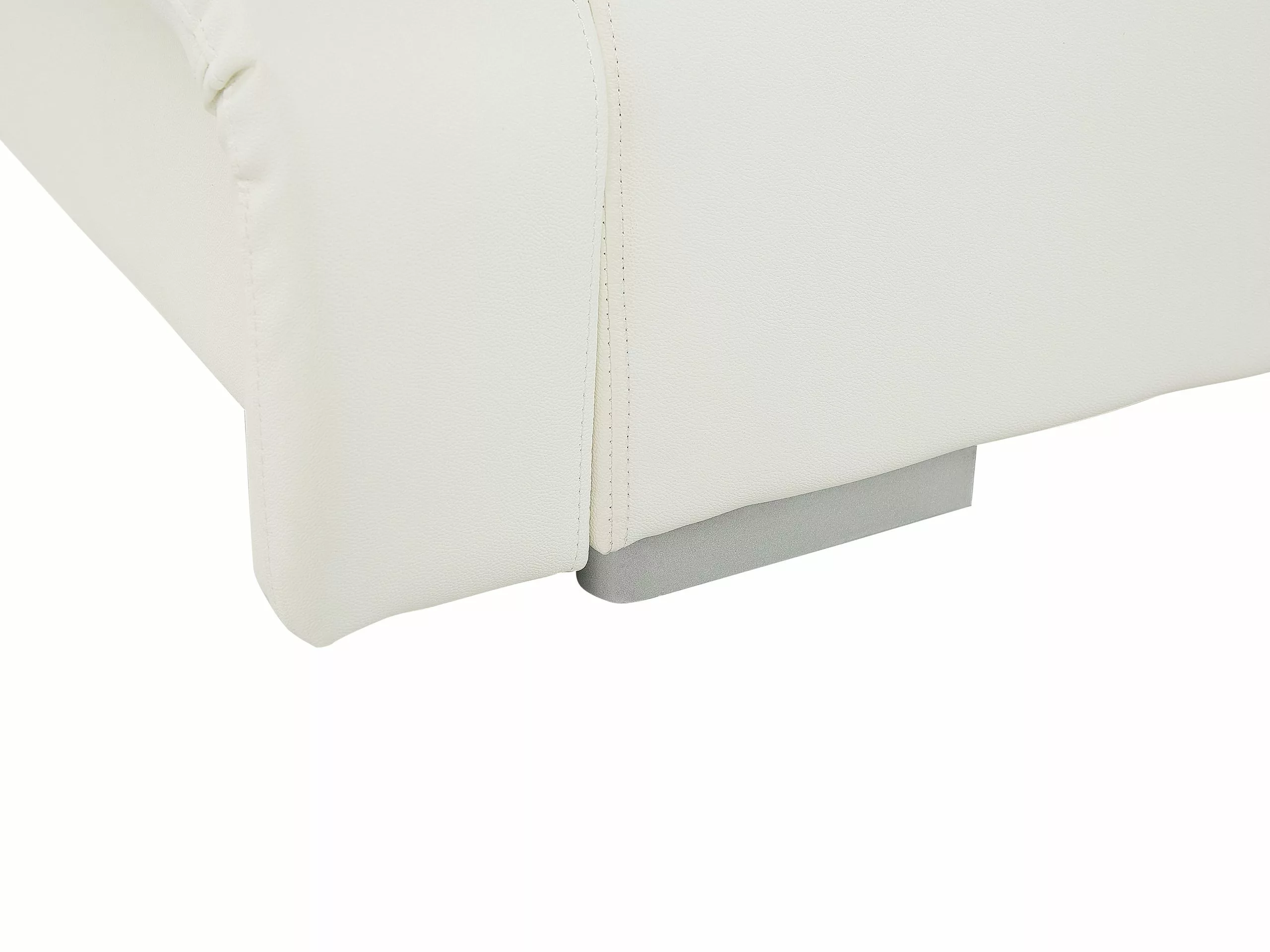 Beliani Waterbed Leer Wit In Diverse Formaten NANTES - Afbeelding 6