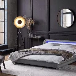 Beliani Bed Kunstleer Grijs Met LED-verlichting In Diverse Formaten AVIGNON -Exporteren Stoelen Winkel undef src sa picid 813584 type whitesh image