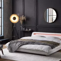 Beliani Bed Kunstleer Wit Met LED-verlichting In Diverse Formaten AVIGNON -Exporteren Stoelen Winkel undef src sa picid 813587 type whitesh image