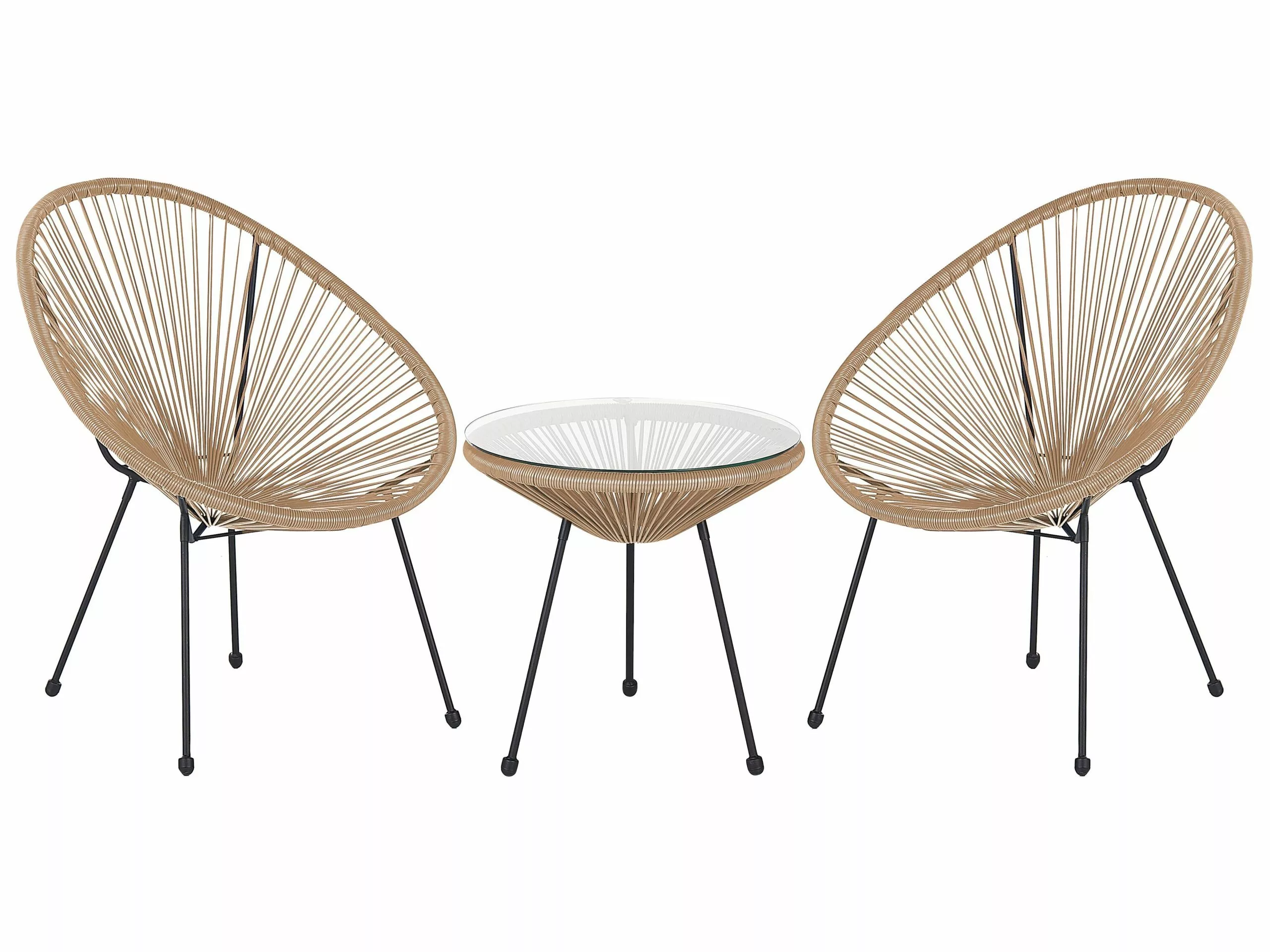 Beliani Balkonset Rotan Natuurlijk ACAPULCO II