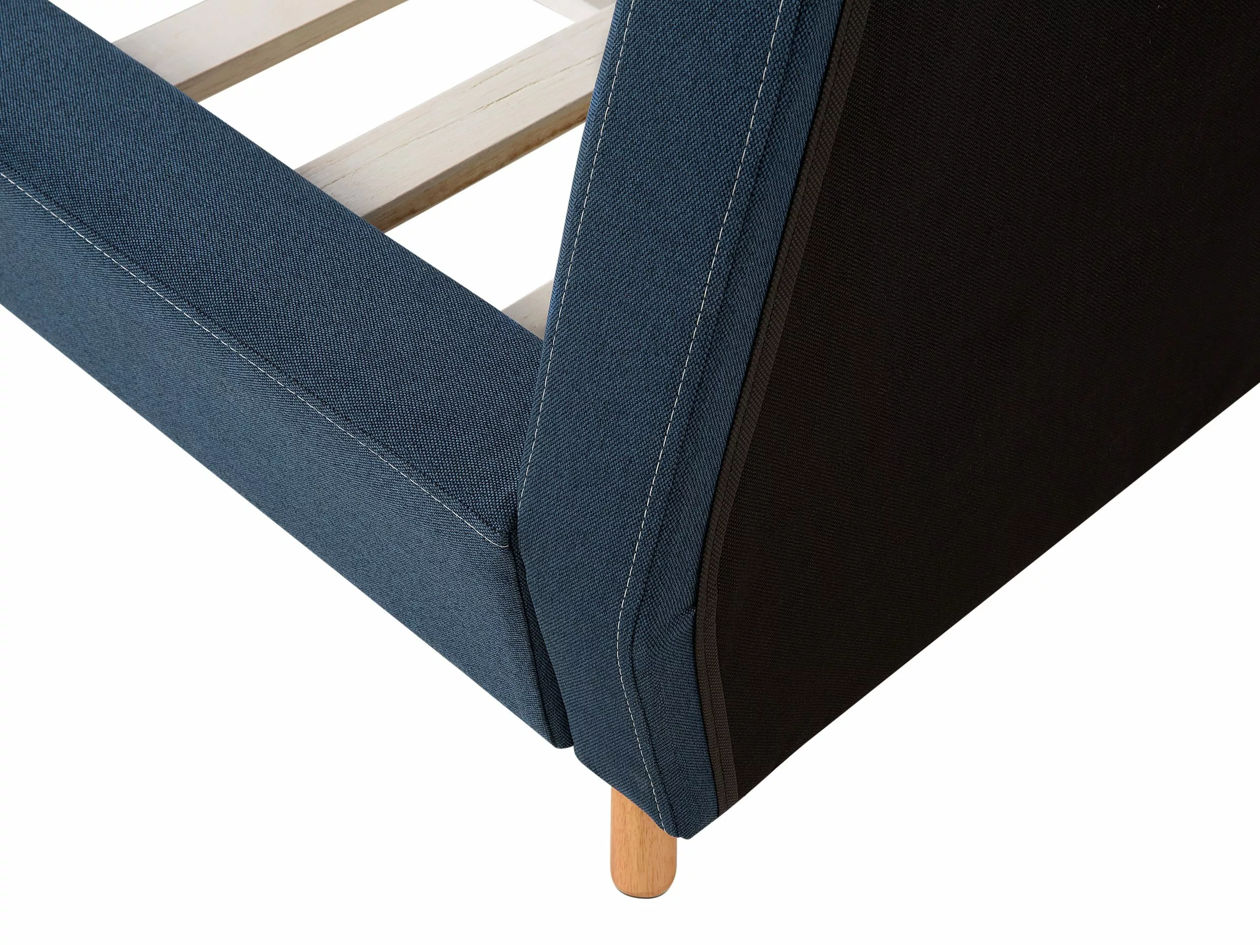 Beliani Bed Stof Donkerblauw In Diverse Formaten VIENNE - Afbeelding 7