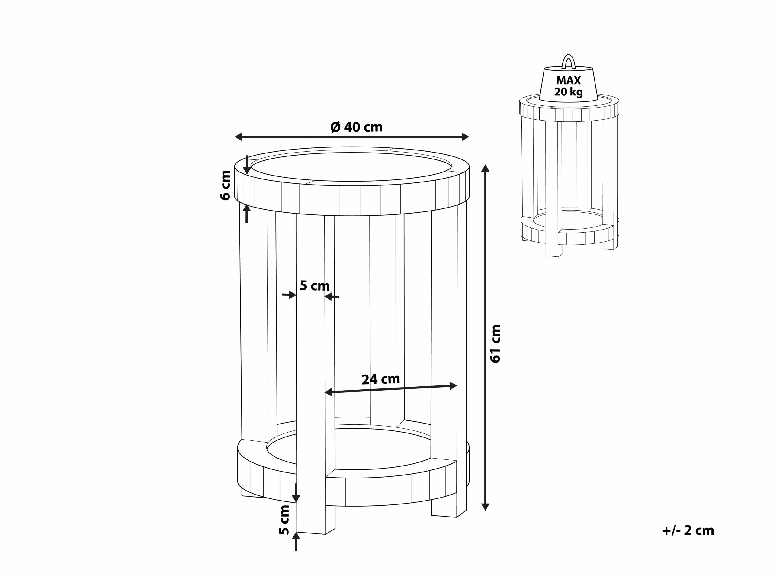 Beliani Bijzettafel Gespiegeld Zilver APREY - Afbeelding 6