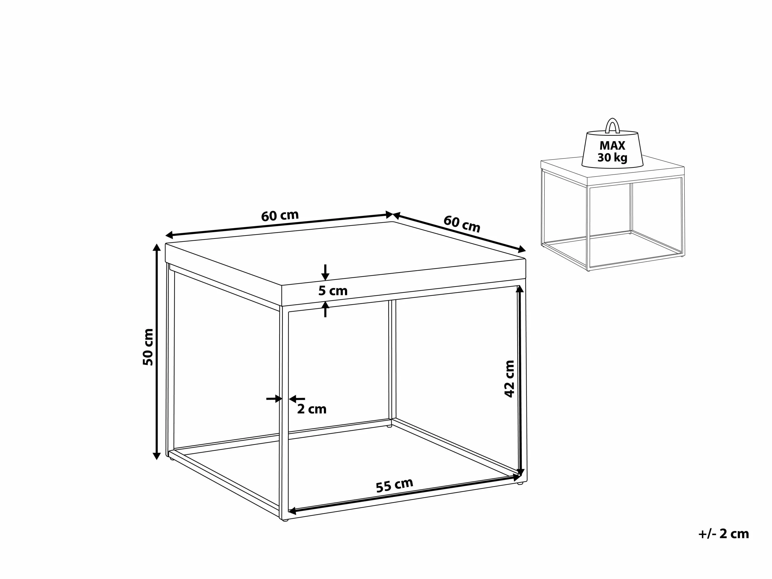 Beliani Bijzettafel Betonlook DELANO - Afbeelding 7