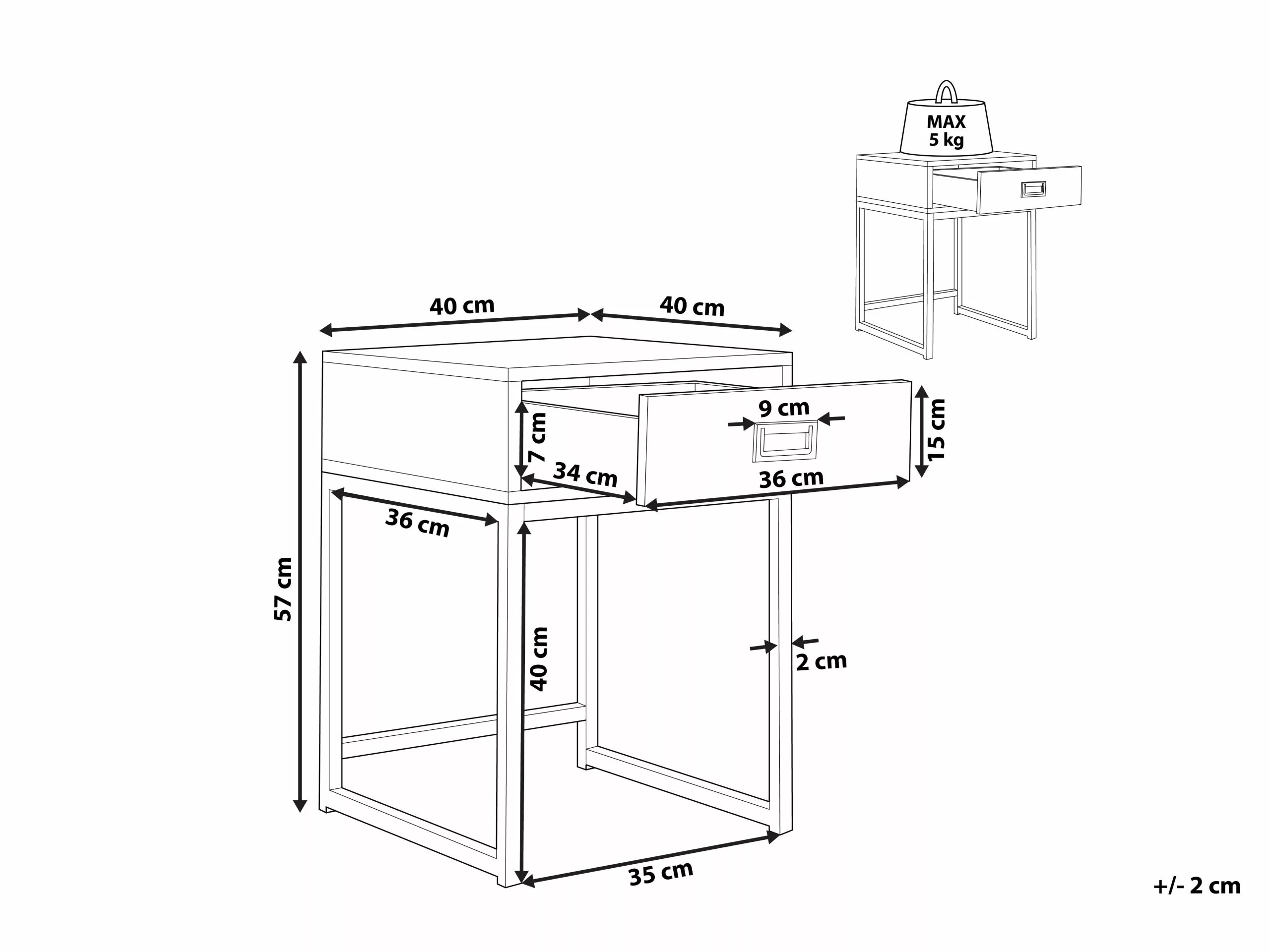 Beliani Bijzettafel Zwart LARGO - Afbeelding 8