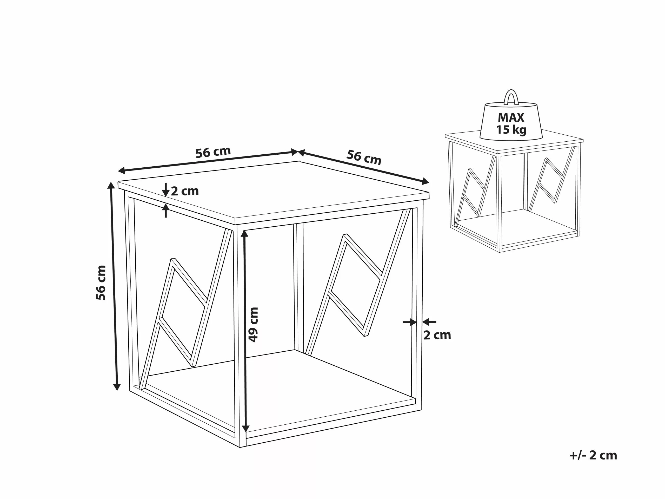 Beliani Bijzettafel Donkerbruin FORRES - Afbeelding 8