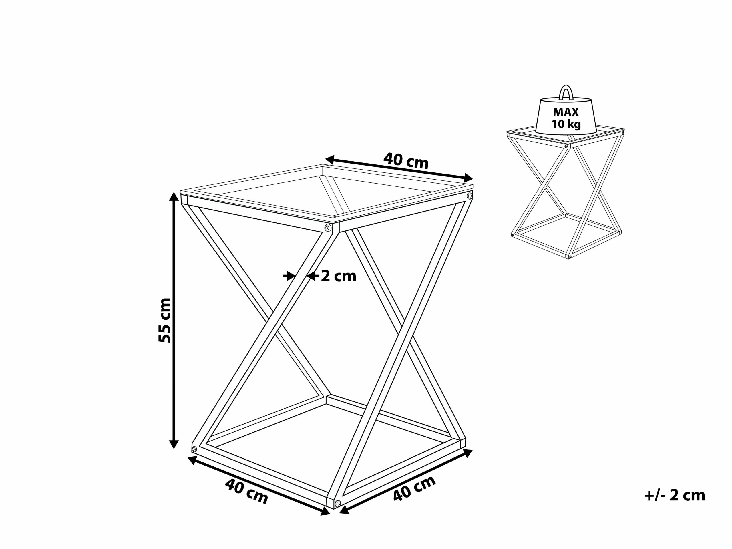 Beliani Bijzettafel Glas/goud BEVERLY - Afbeelding 7