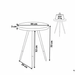 Beliani Bijzettafel Wit/goud RAMONA -Exporteren Stoelen Winkel undef src sa picid 815140 type whitesh image scaled