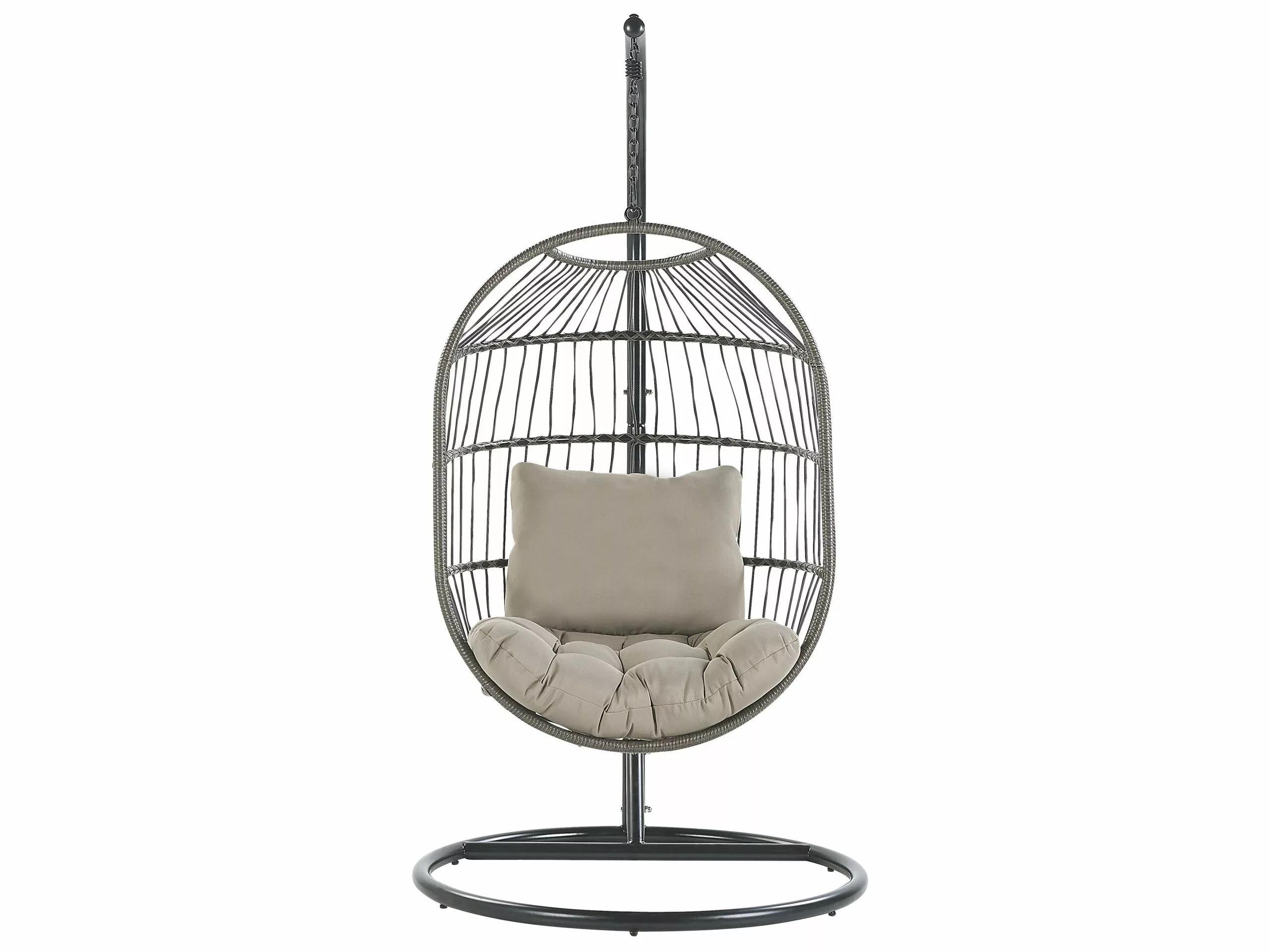 Beliani Hangstoel Rotan Zwart ALBA - Afbeelding 6