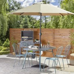 Beliani Tuinstoel Set Van 8 Metaal Lichtblauw CALVI -Exporteren Stoelen Winkel undef src sa picid 815618 type whitesh image scaled