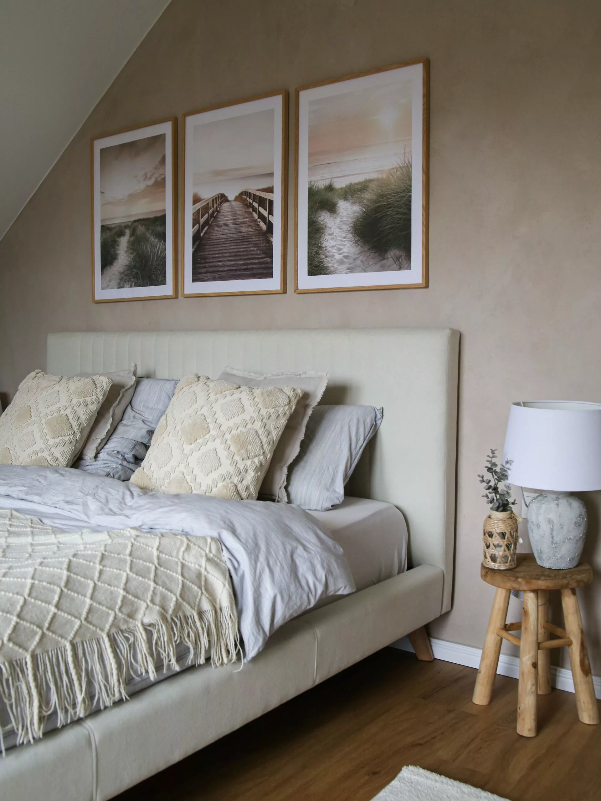 Beliani Bed Chenille Beige In Diverse Formaten TALENCE - Afbeelding 5