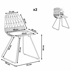 Beliani Eetkamerstoel Set Van 2 Metaal Goud HARLAN -Exporteren Stoelen Winkel undef src sa picid 816626 type whitesh image scaled